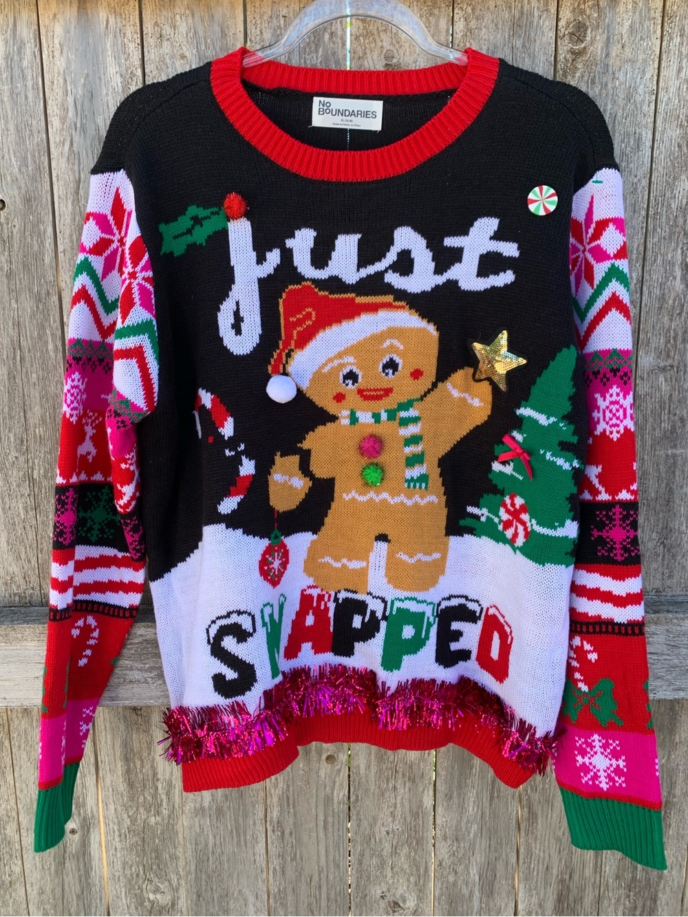 No Boundaries 'Just Snapped' Gingerbread Holiday Sweater